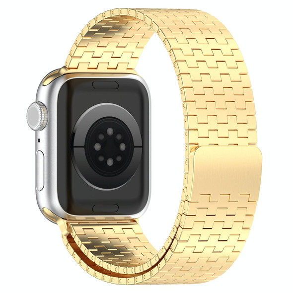 For Apple Watch Ultra 2 49mm Magnetic Buckle Stainless Steel Metal Watch Band(Gold)