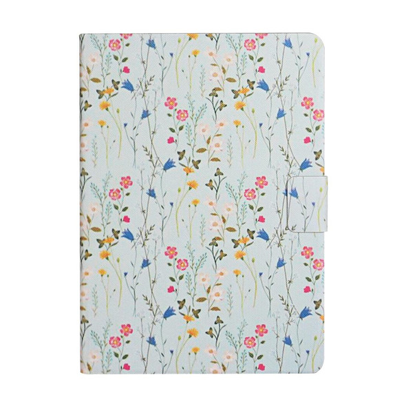 For Samsung Galaxy Tab S6  Flower Pattern Horizontal Flip Leatherette Case with Card Slots & Holder(Small Floral)