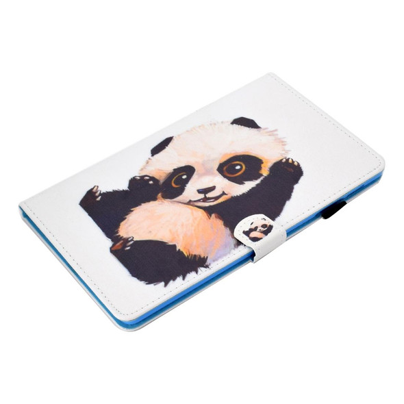 Colored Drawing Pattern Horizontal Flip PU Leatherette Case with Holder & Card Slots & Sleep / Wake-up Function for Galaxy Tab S5e 10.5 / T720 / T725(Beckoning Panda)