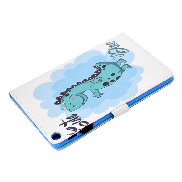 Colored Drawing Pattern Horizontal Flip PU Leatherette Case with Holder & Card Slots & Sleep / Wake-up Function for Galaxy Tab S5e 10.5 / T720 / T725(Dinosaur)