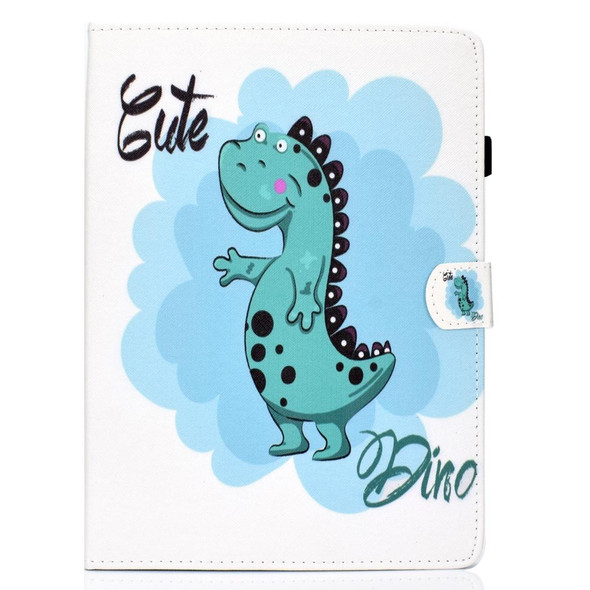 Colored Drawing Pattern Horizontal Flip PU Leatherette Case with Holder & Card Slots & Sleep / Wake-up Function for Galaxy Tab S5e 10.5 / T720 / T725(Dinosaur)