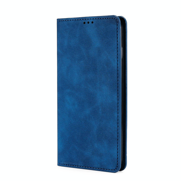 For ZTE Blade A32 Skin Feel Magnetic Horizontal Flip Leather Phone Case(Blue)