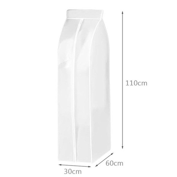 2 PCS PEVA Three-dimensional Dustproof Cloth Cover Bags Hanging Organizer Storage Bag Waterproof Suit Coat Cover(White)