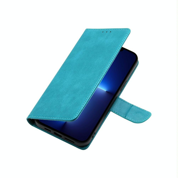 For ZTE Blade A32 Calf Texture Buckle Flip Leather Phone Case(Blue)