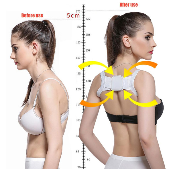 Adjustable Women Back Posture Corrector Shoulder Support Brace Belt Health Care Back Posture Belt, Size:M(Black)
