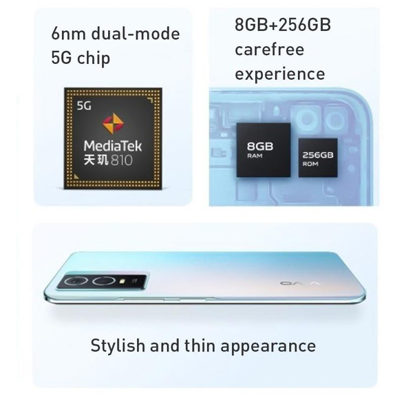vivo Y76s 5G, 50MP Camera, 8GB+256GB, Dual Back Cameras, Side Fingerprint Identification, 4100mAh Battery, 6.58 inch Android 11.0 OriginOS 1.0 Dimensity 810 Octa Core up to 2.4GHz, OTG, Network: 5G(Black)