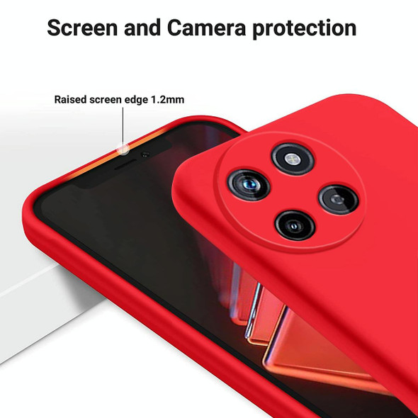 For Realme 11 4G Pure Color Liquid Silicone Shockproof Phone Case(Red)
