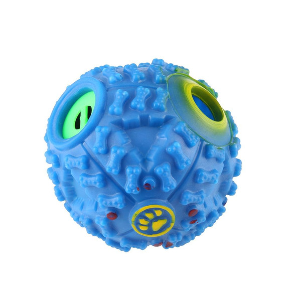 Pet Food Dispenser Squeaky Giggle Quack Sound Training Toy Chew Ball, Size: S, Ball Diameter: 7cm(Blue)