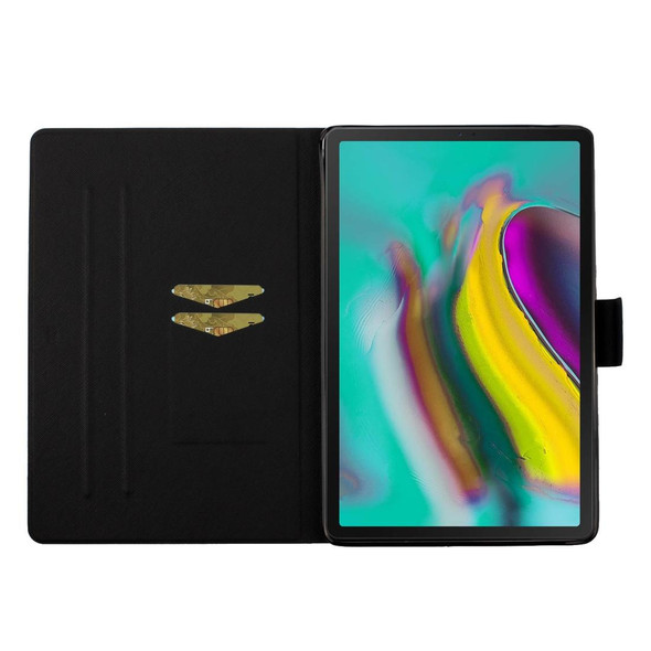 For Samsung Galaxy Tab S6 Lite  Flower Pattern Horizontal Flip Leatherette Case with Card Slots & Holder(Purple Flower)
