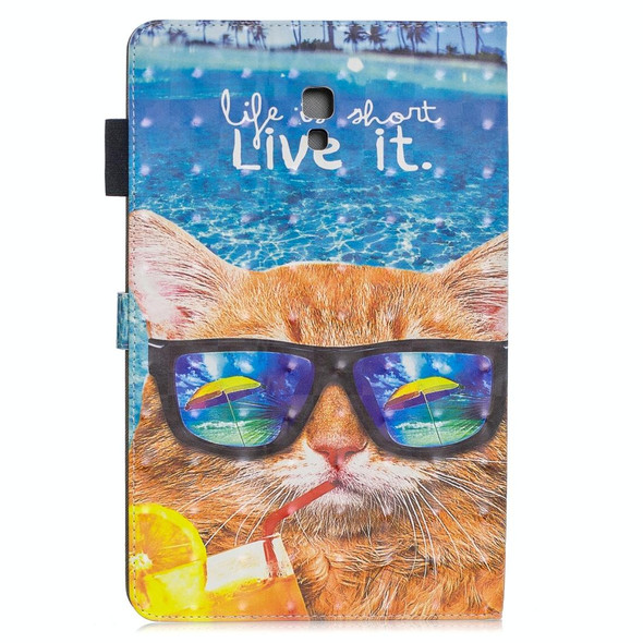 3D Horizontal Flip Leatherette Case with Holder & Card Slots For Galaxy Tab A 10.5(Undersea Cat)