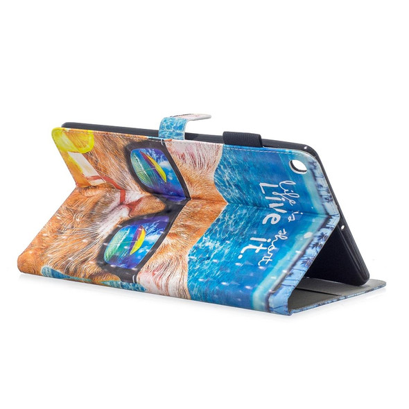 3D Horizontal Flip Leatherette Case with Holder & Card Slots For Galaxy Tab A 10.1 (2019)(Undersea Cat)