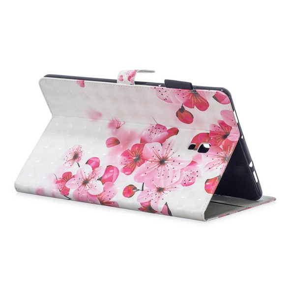 3D Horizontal Flip Leatherette Case with Holder & Card Slots For Galaxy Tab A 10.5(Red Flower)