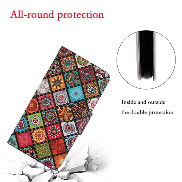 For Samsung Galaxy S22 5G Colored Drawing Pattern Flip Leatherette Case(Ethnic Style)