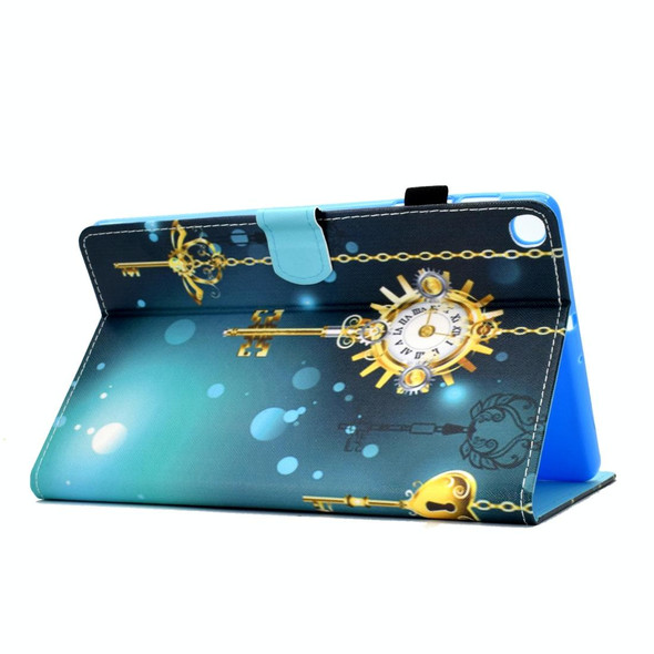 Colored Drawing Pattern Horizontal Flip PU Leatherette Case with Holder & Card Slots & Sleep / Wake-up Function for Galaxy Tab S5e 10.5 / T720 / T725(Antique Clock)