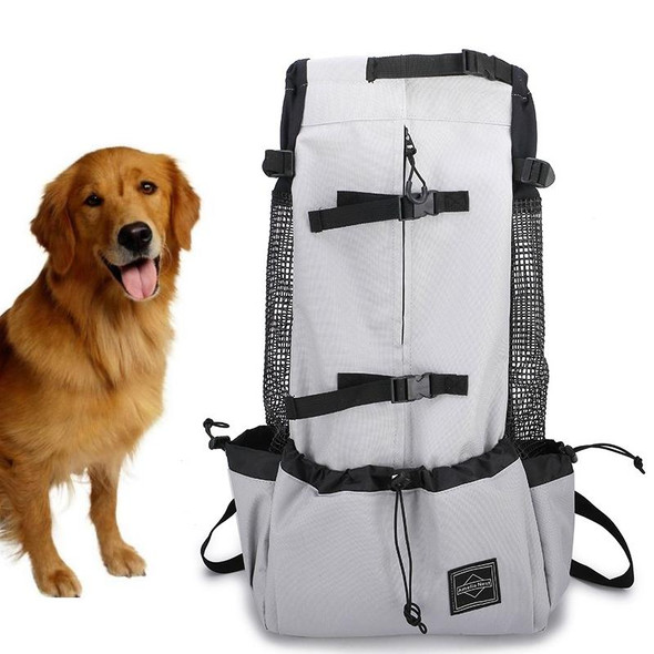 Ventilated And Breathable Washable Pet Portable Backpack, Size: L(Light Grey)