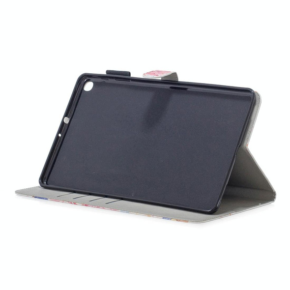 3D Horizontal Flip Leatherette Case with Holder & Card Slots For Galaxy Tab A 10.1 (2019)(Sun Flower)