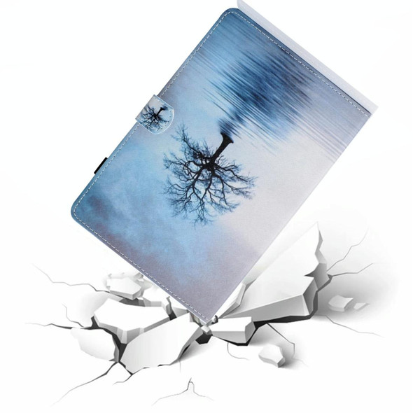 For Galaxy Tab A 10.5 T590 Painted Horizontal Flat Leatherette Case with Sleep Function & Card Slot & Buckle Anti-skid Strip & Bracket & Wallet(Tree in Water)