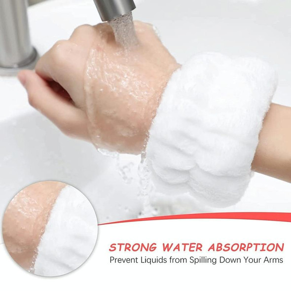 10pcs Washing Anti-humidity Washing Face Wrist Strap Sports Sweat-wiping Bracelet Sweat-absorbing Sleeve(Pink)