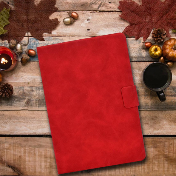 For iPad Pro 11 (2020) & (2018) Cowhide Texture Horizontal Flip Leatherette Tablet Case with Holder & Card Slots & Sleep / Wake-up Function(Red)