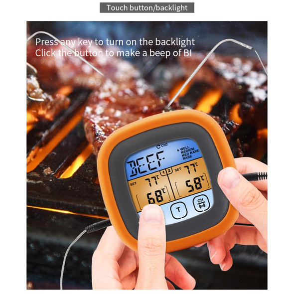 TS-6601-2 Kitchen Baking Touch Digital Double-Needle Color Screen Food Thermometer