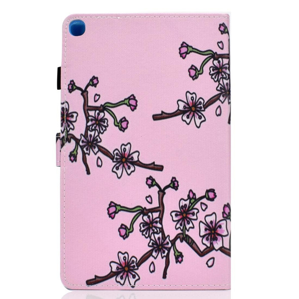 Colored Drawing Pattern Horizontal Flip PU Leatherette Case with Holder & Card Slots & Sleep / Wake-up Function for Galaxy Tab S5e 10.5 / T720 / T725(Plum Blossom)