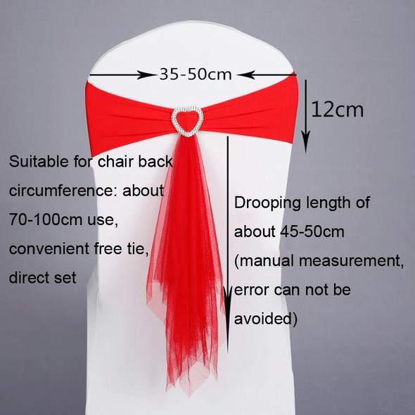 70x58 cm Tie-Free Stretch Chair Back Bow Chair Cover Strap Hotel Wedding Seat Back Decoration(White)