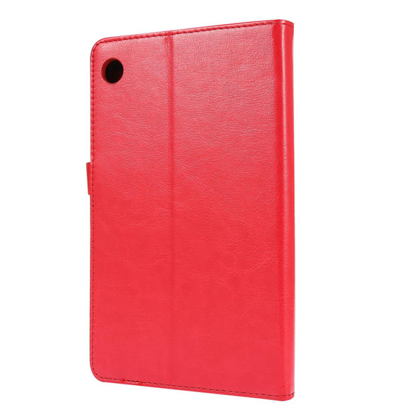 For Huawei MatePad T8 Crazy Horse Texture Horizontal Flip Leatherette Case with 2-folding Holder & Card Slot(Red)