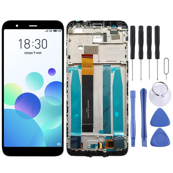 LCD Screen and Digitizer Full Assembly with Frame for Meizu M8c / M809L (Black)