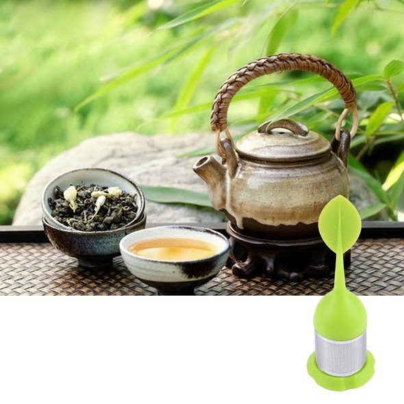 4 PCS Food Grade Leaf Silicone Make Tea Bag Stainless Steel Tea Strainers, Random Color Delivery