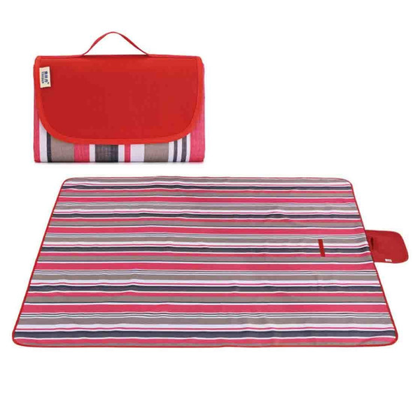 Portable Outdoor Widen Camping Mat Waterproof Oxford Cloth Foldable Lawn Moisture-proof Mat, Size: 145*200cm, Random Color and Style Delivery