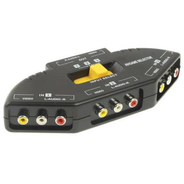 AV-33 Multi Box RCA AV Audio-Video Signal Switcher + 3 RCA Cable, 3 Group Input and 1 Group Output System(Black)