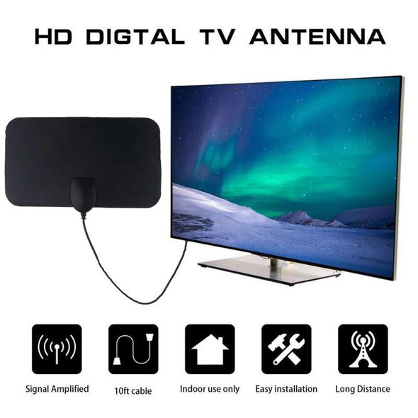 AN-1002 5dBi/25dBi Indoor HDTV Antenna with Sucker, VHF170-230/UHF470-862MHz(Black)