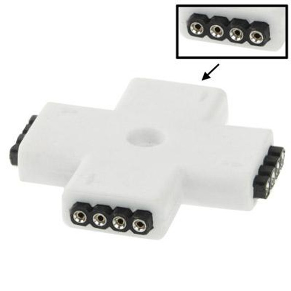 4 Pin 4 Way + Shape Female Connector for RGB LED Flexible Strip