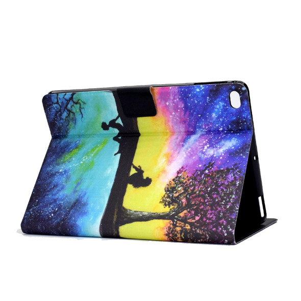 Electric Pressed TPU Colored Drawing Horizontal Flip Leatherette Case with Holder & Pen Slot For iPad 5 / 6 / 8 / 9(Starry Sky Reflection)