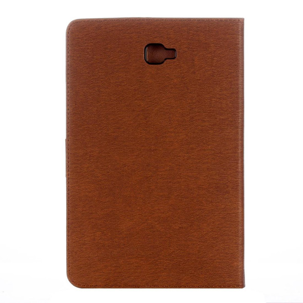 For Galaxy Tab A 10.1 (2016) / P580 Butterflies Love Flowers Embossing Horizontal Flip Leatherette Case with Holder & Card Slots & Wallet(Brown)
