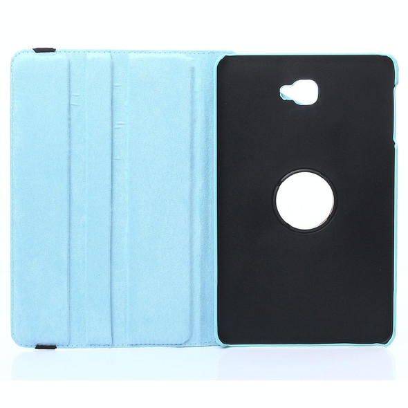 For Galaxy Tab A 10.1 / T580 Litchi Texture 360 Degree Rotating Horizontal Flip Leatherette Case with Holder(Baby Blue)