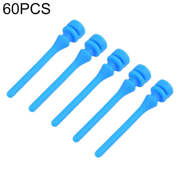 60 PCS 40mm Anti Vibration Soft Damping Nail Rubber Silicone Computer Fan Screw (Blue)