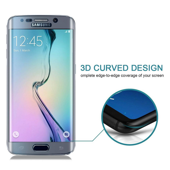 25 PCS For Galaxy S6 Edge 0.3mm 9H Surface Hardness 3D Curved Full Screen Cover Explosion-proof Tempered Glass Film (Transparent)