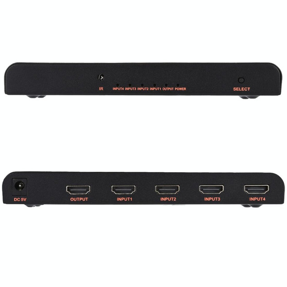 4X1 4K/60Hz HDMI 2.0 Switch with Remote Control, EU Plug