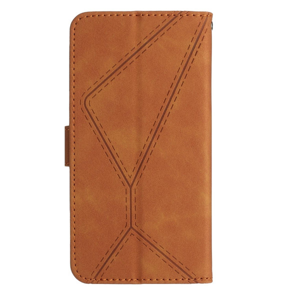 For Motorola Edge 40 Neo Stitching Embossed Leatherette Phone Case(Brown)