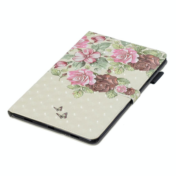 3D Horizontal Flip Leatherette Case with Holder & Card Slots For Galaxy Tab A 10.5(Flower Butterfly)