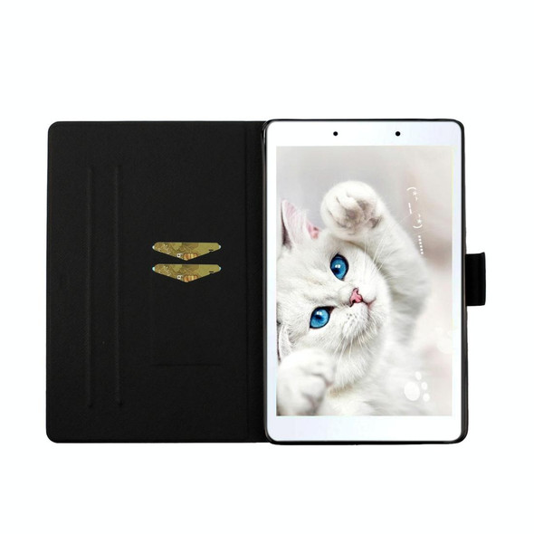 For Samsung Galaxy Tab A 8.0 2019 Flower Pattern Horizontal Flip Leatherette Case with Card Slots & Holder(Small Floral)