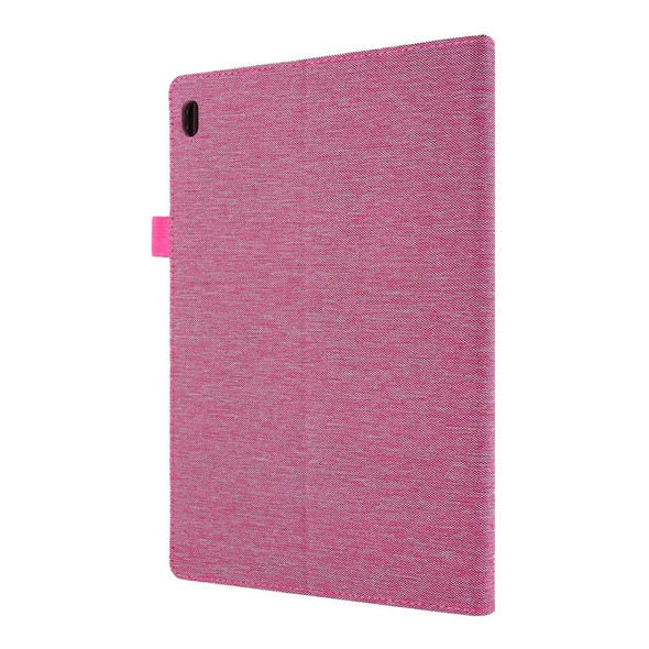 For  Lenovo Tab E10 10.1 Cloth Style TPU Flat Protective Shell(Rose Red)