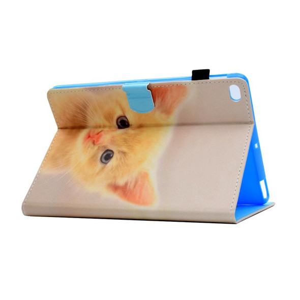 For iPad Air / Air 2 / iPad 9.7 / 2017 / 2018 Painted Horizontal Flat Leatherette Case with Sleep Function & Card Slot & Buckle Anti-skid Strip & Bracket & Wallet(Cute Cat)