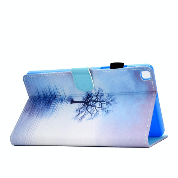 For Galaxy Tab A 8.0 (2019) T290 Painted Horizontal Flat Leatherette Case with Sleep Function & Card Slot & Buckle Anti-skid Strip & Bracket & Wallet(Tree in Water)