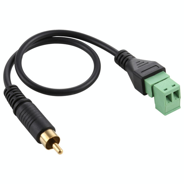 RCA Male Gold-plated to 2 Pin Pluggable Terminals Solder-free USB Connector Solderless Connection Adapter Cable, Length: 30cm