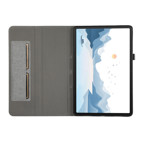 For Lenovo Tab P12 Horizontal Flip TPU + Fabric PU Leatherette Tablet Case(Grey)