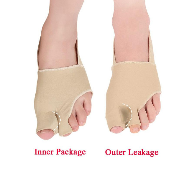 1 Pair Two Toes Split Toe Guard Foot Cover Toe Separation Thumb Varus Correction Foot Cover,Style: Inner Package Complexion, Size: S (35-40)