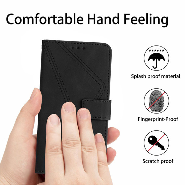 For OPPO A18 / A38 4G Stitching Embossed Leatherette Phone Case(Black)