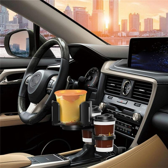 D03 For Drink Bottle Snack Car Cup Holder Expander Adjustable Dual Round Car Cup Holder